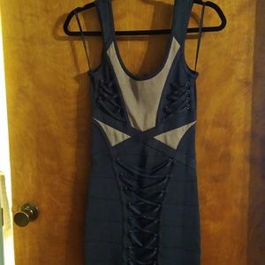 bebe Dresses - BeBe Blue and cream bandage dress bebe Dresses - BeBe Blue and cream bandage dress